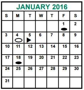 District School Academic Calendar for Hearne Elementary School for January 2016