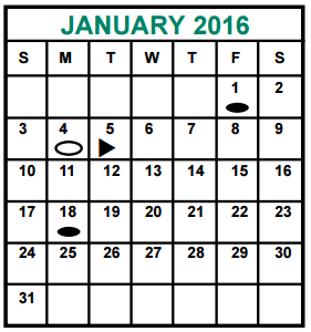 District School Academic Calendar for Heflin Elementary School for January 2016