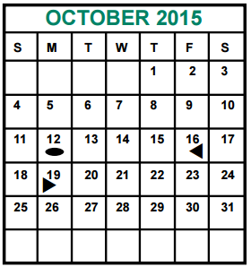District School Academic Calendar for Outley Elementary School for October 2015
