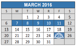 District School Academic Calendar for Anderson Elementary School for March 2016