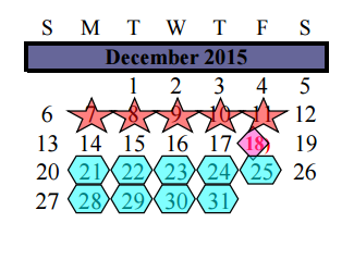 District School Academic Calendar for Alvin Reach School for December 2015