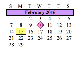 District School Academic Calendar for Alvin Elementary for February 2016