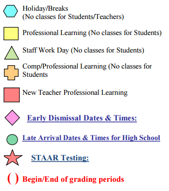 District School Academic Calendar Legend for Brazoria Co J J A E P