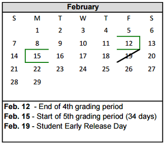 District School Academic Calendar for Windsor Elementary for February 2016