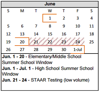 District School Academic Calendar for Palo Duro High School for June 2016