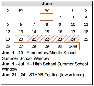 District School Academic Calendar for South Lawn Elementary for June 2016