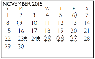 District School Academic Calendar for Bowie High School for November 2015