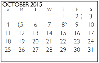District School Academic Calendar for Sherrod Elementary School for October 2015