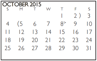 District School Academic Calendar for Swift Elementary for October 2015