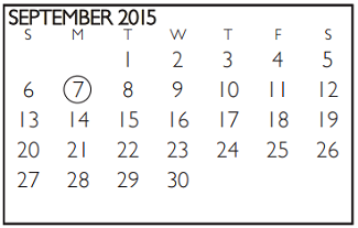 District School Academic Calendar for Swift Elementary for September 2015