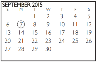 District School Academic Calendar for Tommie Williams Elementary for September 2015