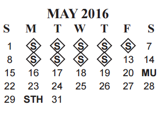 District School Academic Calendar for Charlton-Pollard Elementary for May 2016