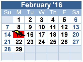 District School Academic Calendar for Foster Village Elementary for February 2016