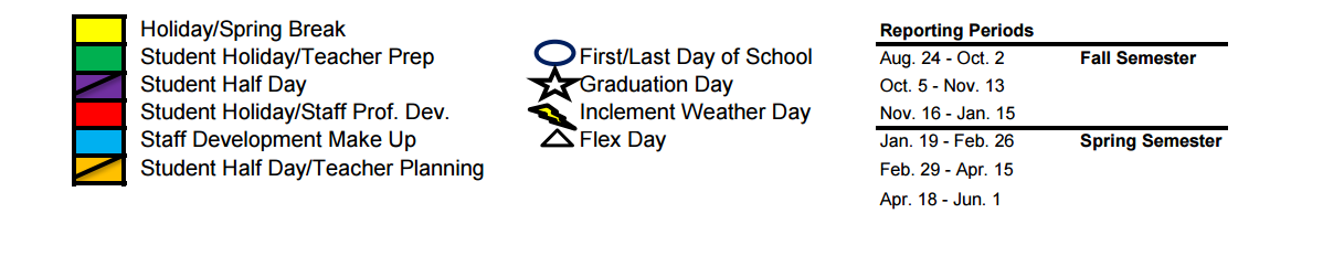 District School Academic Calendar Key for O H Stowe Elementary