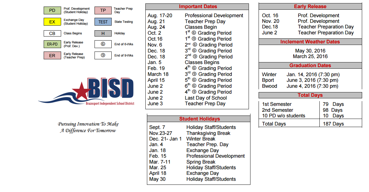 District School Academic Calendar Key for Lighthouse Learning Center - Daep