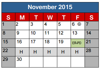 District School Academic Calendar for Griffith Elementary for November 2015