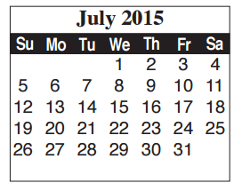 District School Academic Calendar for Cromack Elementary for July 2015