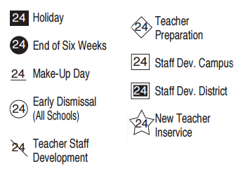 District School Academic Calendar Legend for Cromack Elementary