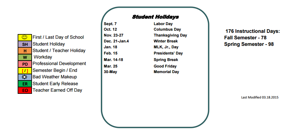 District School Academic Calendar Key for Johnson County Jjaep