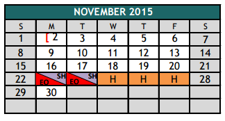 District School Academic Calendar for Burleson High School for November 2015