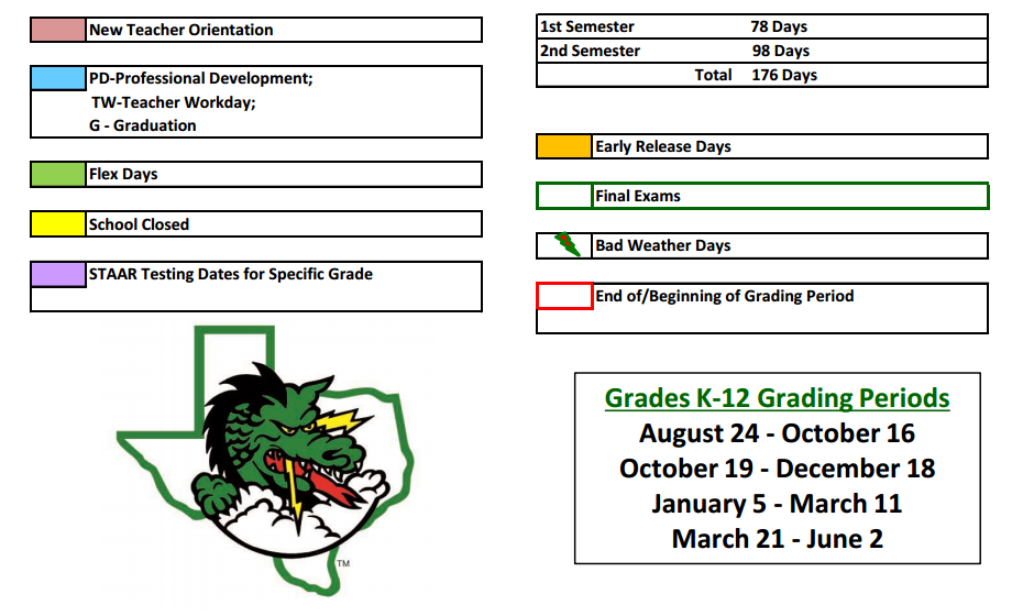 District School Academic Calendar Key for Carroll High School