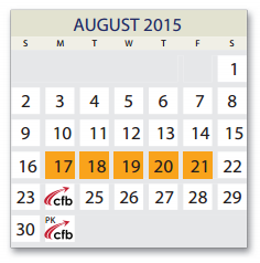 District School Academic Calendar for Dallas County Jjaep for August 2015