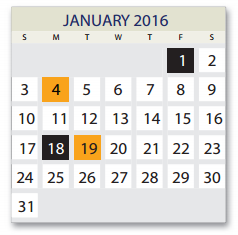 District School Academic Calendar for Sheffield Intermediate for January 2016