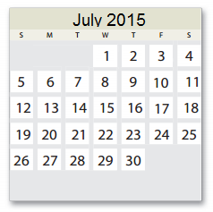 District School Academic Calendar for Kelly Pre-kindergarten Center for July 2015