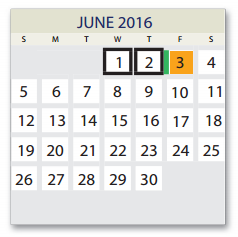 District School Academic Calendar for Polk Middle School for June 2016