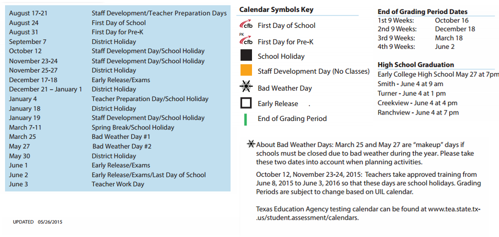 District School Academic Calendar Key for Mcwhorter Elementary