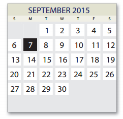 District School Academic Calendar for Salazar Alternative Education Prog for September 2015