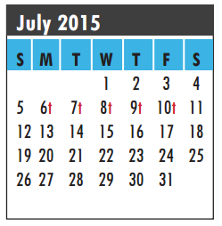District School Academic Calendar for Clear Lake City Elementary for July 2015