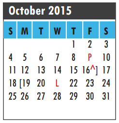 District School Academic Calendar for Brookwood Elementary for October 2015