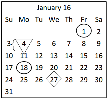 District School Academic Calendar for A & M Cons High School for January 2016