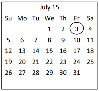 District School Academic Calendar for South Knoll Elementary for July 2015