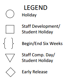 District School Academic Calendar Legend for Forest Ridge