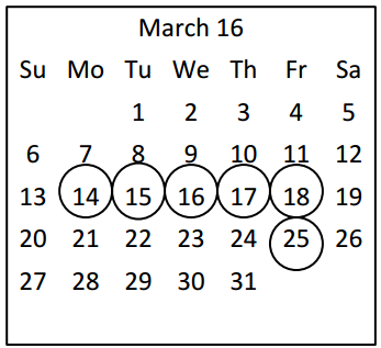 District School Academic Calendar for A & M Consolidated Middle School for March 2016