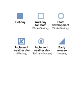 District School Academic Calendar Legend for The Woodlands High School