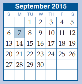 District School Academic Calendar for Powell Elementary for September 2015