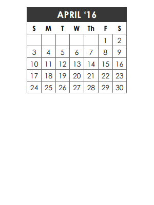 District School Academic Calendar for Town Center Elementary School for April 2016