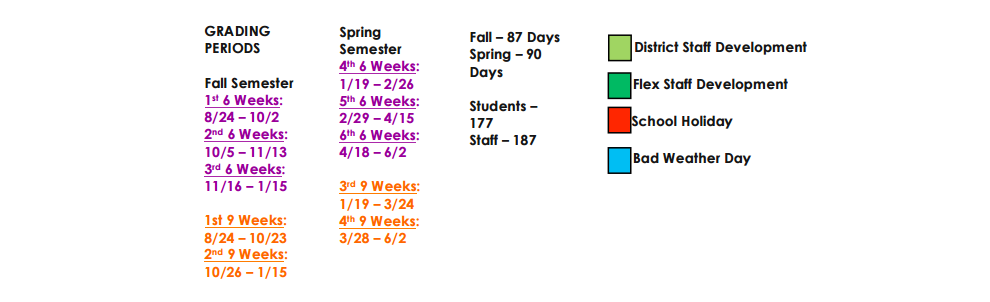 District School Academic Calendar Key for P A S S Learning Ctr