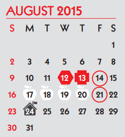 District School Academic Calendar for Coles High School And Educational for August 2015