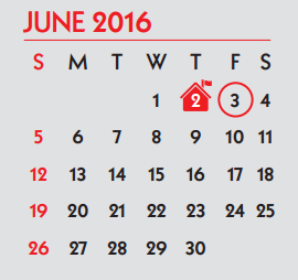 District School Academic Calendar for Student Learning And Guidance Cent for June 2016