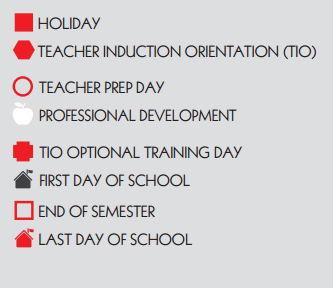 District School Academic Calendar Legend for Student Learning And Guidance Cent