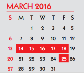 District School Academic Calendar for Shaw Ses Elementary School for March 2016