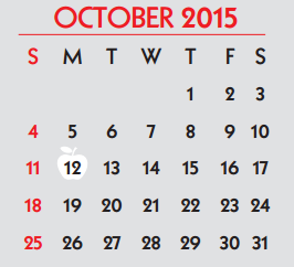 District School Academic Calendar for Oak Park Special Emphasis School for October 2015