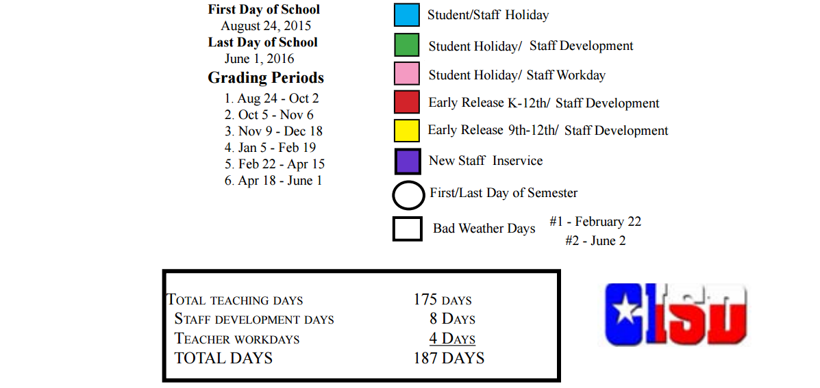 District School Academic Calendar Key for Dallas Park Elementary