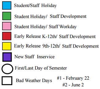 District School Academic Calendar Legend for Crowley H S 9th Grade Campus