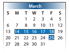 District School Academic Calendar for Metcalf Elementary for March 2016