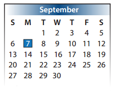 District School Academic Calendar for Sampson Elementary for September 2015